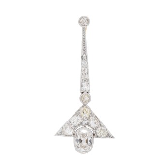 Art Déco Anhänger mit Altschliffdiamanten zus. ca. 1,55 ct,