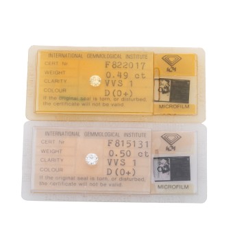 2 lose Brillanten von zus. 0,99 ct,