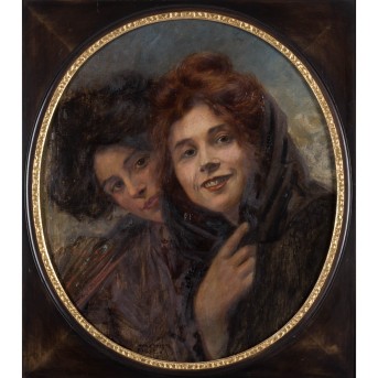 FIRLE, WALTER (1859–1929) 'Doppelbildnis zweier junger Damen'