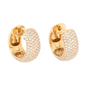 Brillant-Creolen mit zus. 1,17 ct. Pavè gefasst