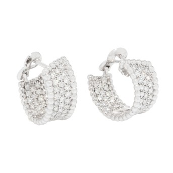 Elegante Clip-Creolen mit Brillanten  zus. 1,57 ct. Pavé