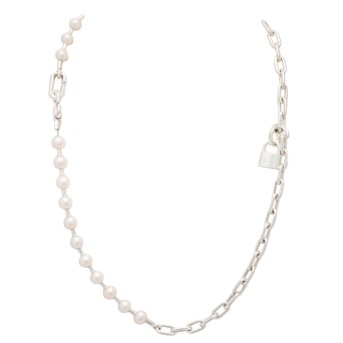 TIFFANY & CO. TIFFANY & CO. Armband/Collier 'HardWear' mit Schloß, 22 Zuchtperlen,