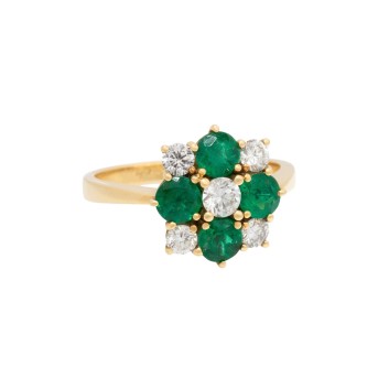 Ring mit 5 Brillanten zus. ca. 0,85 ct,