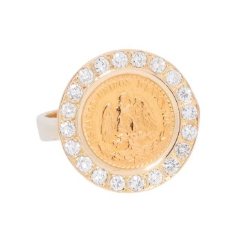 Ring mit mexikanischem '2 Pesos' - Stück