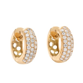 Paar Creolen mit 56 Brillanten von zus. 0,96 ct, 