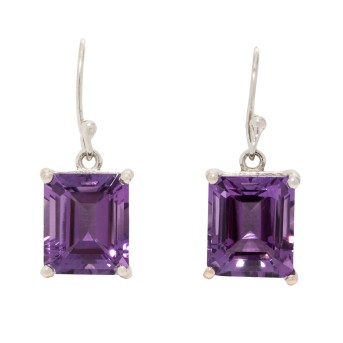Paar Ohrhänger mit Amethyst, 