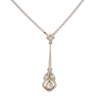 Zartes Collier mit Art-Déco Mittelteil,