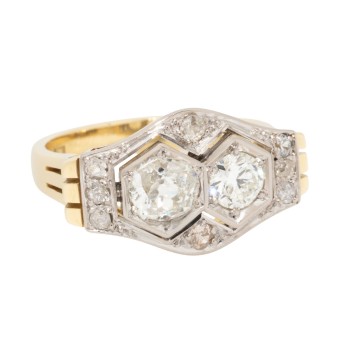 Ring mit versch. Diamanten von zus. ca. 1,25 ct: