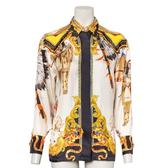 VERSACE GIANNI VERSACE COUTURE VINTAGE Seidenhemd 'BUFFALO BILL', Gr. 40.