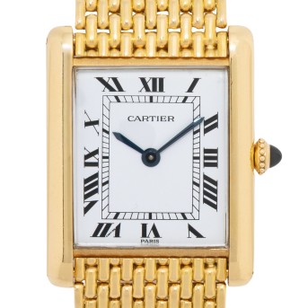 CARTIER Tank Louis Cartier Extra Plate Ref 96065 'Grain de Riz Bracelet' Herrenuhr. Ca. 1990er Jahre.