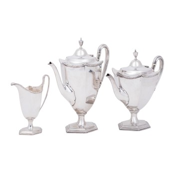 DANIEL & ARTER BIRMINGHAM, Tee- & Kaffeeservice, Sterlingsilber, 1919,