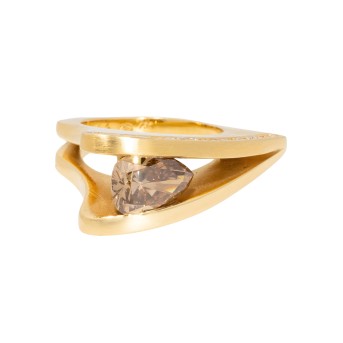 Designerring mit Diamanttropfen ca. 2,6 ct