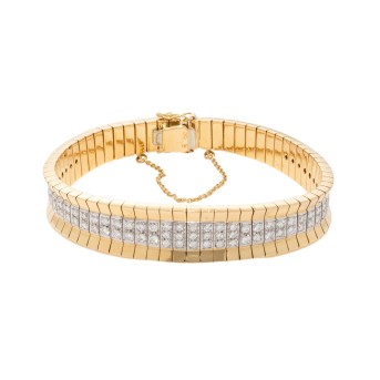 Armband mit Brillanten und Achtkantdiamanten