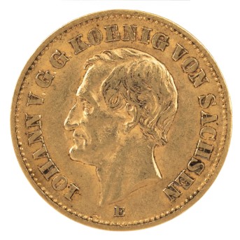 Sachsen/Gold - 20 Mark 1873/E, König Johann,