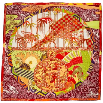 HERMÈS HERMÈS Foulard 'EX-LIBRIS EN KIMONOS'.