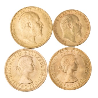 Großbritannien/GOLD – Lot von vier Münzen,