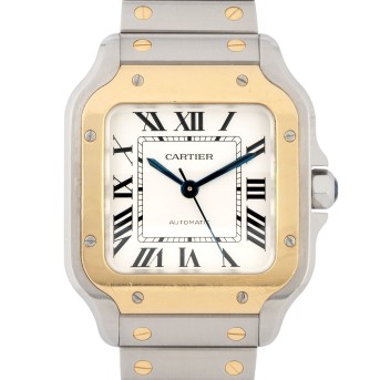CARTIER Santos in Stahl/Gelbgold Ref. W2SA0016 mit Box und Papieren von 2021. 