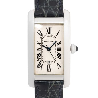 CARTIER Tank Americaine Ref. 2490 in 18K Weißgold mit Box. 