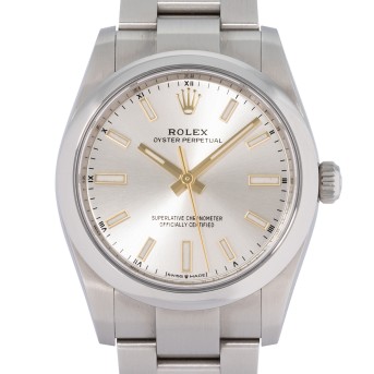 ROLEX Oyster Perpetual 34 Ref 124200 Damenuhr von 2024. Box und Papiere. 