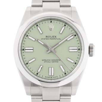 ROLEX ROLEX Oyster Perpetual Ref 134300 'Pistacchio Dial' Herrenuhr von 2025. Neuwertig. Full Set.