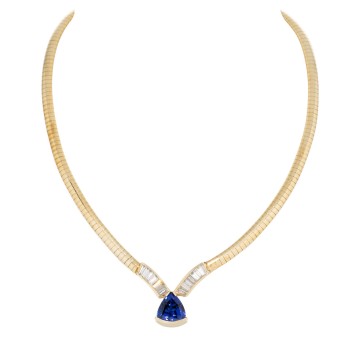 Collier mit feinem Tansanit und Diamanten