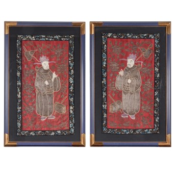 Paar Seidenstickereibilder. CHINA, 20. Jh.