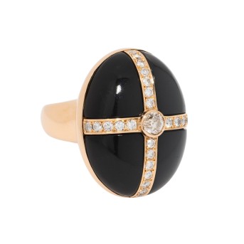 Ring mit Feldspat und Diamanten zus. ca. 1,4 ct,