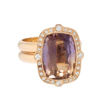 Einzelangefertigter Ring mit Ametrin und Brillanten