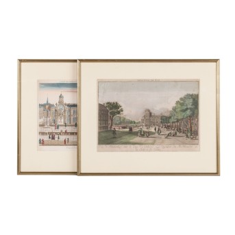 LEIZEL, BALTHASAR FRIEDRICH (1755 – 1812) 'Konvolut von zwei Guckkastenblättern: Den Haag und Paris'