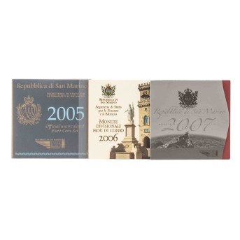 San Marino KMSsammlung 3x 8,88€ 1 Cent - 5€