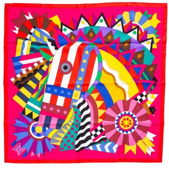 HERMÈS Seidencarré "CHEVAL DE FETE",