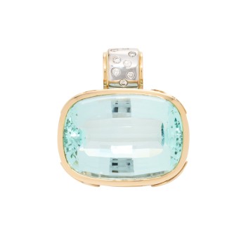 Anhänger mit großem Aquamarin und Brillanten
