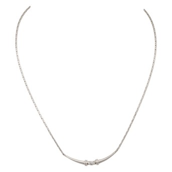 Collier mit Diamant-Navette,