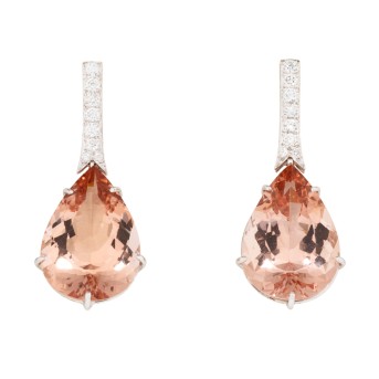 Paar Ohrhänger mit Morganiten ca. 30,8 ct