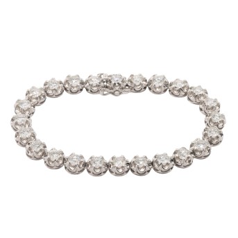 Tennisarmband mit 24 Brillanten zus. 7,7 ct,