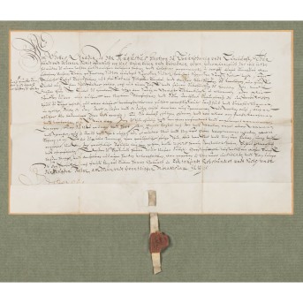 BAROCKE PERGAMENTURKUNDE DES HERZOGS AUGUST ZU BRAUNSCHWEIG-LÜNEBURG, 1656