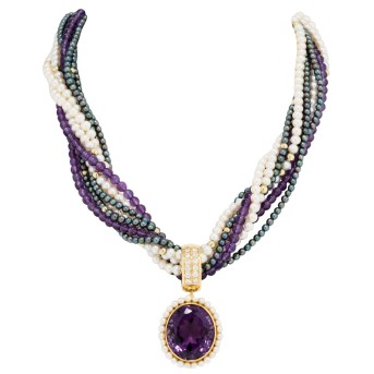 Collier mit Amethyst ca. 26 ct,