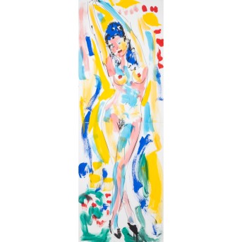 CASTELLI, LUCIANO (1951 Luzern), 'Stehender weiblicher Akt mit erhobenen Armen', 1991,