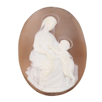 Muschelgemme "Maria mit Christuskind",