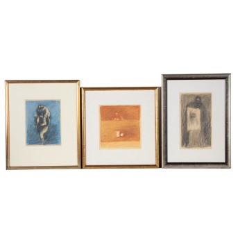 LEIVA, NELSON (1938), Konvolut 3 Zeichnungen „Figürliche Kompositionen“, 1986,