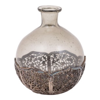 Glasflasche mit Silbermontur. CHINA, 19. Jh.