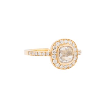 Ring mit Diamant im Altschliff, ca. 0,56 ct, 