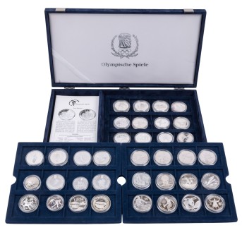 Sammlung Olympische Spiele - 36x Silbermünzen der 90er Jahre in PP