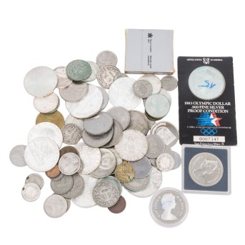 Alle Welt/SILBER – kleines Konvolut mit insg. ca. 370g,