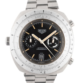 HEUER Calculator Herren-Chronograph Ref. 110633 mit Papieren 1981.