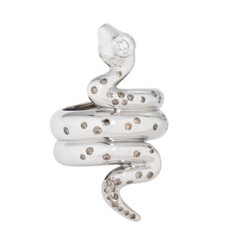 Schlangenring mit Brillanten zus. ca. 0,75 ct,