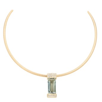 Omega-Reif mit Prasiolith-Anhänger,