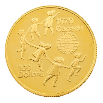 Kanada /GOLD - Elisabeth II. 100$ Jahr des Kindes 1979 vz aus PP