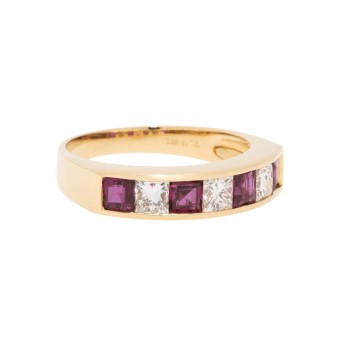 Ring mit 3 Prinzess-Diamanten,
