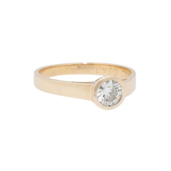 Solitärring mit Brillant von 0,55 ct,